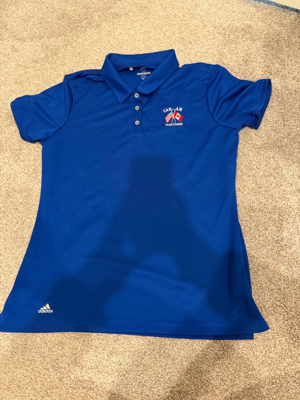 adidas Blue Polo Shirt with Can-Am Embroidered Patch